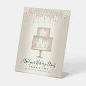 Koch Konditorei Kuchen Glitzer Tropfen Script Sockelschild (Vorderseite)