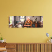 Koch - Küche - Sauerkirschen reinigen Leinwanddruck (Insitu (Wohnzimmer))
