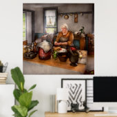 Koch - Küche - Sauerkirschen reinigen Poster (Heimbüro)