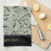 Koch Küchenmagazin Green Modern Fall Illustration Geschirrtuch (Viertel Falte)