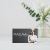 Koch lächelnd | Kulinarisch Visitenkarte (Stehend Vorderseite)