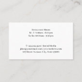 Koch | Lieferung von Cateringen | Teig Visitenkarte (Rückseite)