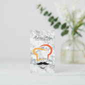 Koch-Logo | Marmor | Kulinarisch Visitenkarte (Stehend Vorderseite)