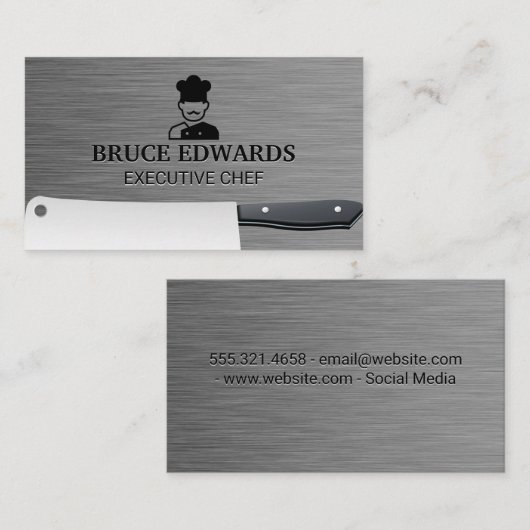 Koch-Logo | Metzgermesser Visitenkarte (Vorne/Hinten)