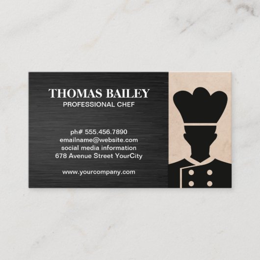 Koch-Logo | Restaurantbesitzer Business Card Visitenkarte (Vorderseite)