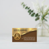 Koch luxuriöse Gold Curve Wave Lines Visitenkarte (Stehend Vorderseite)