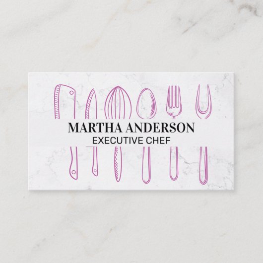 Koch | Marmor | Küchengeschirr Visitenkarte (Vorderseite)