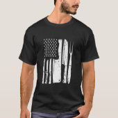 Koch Messer Flag für Head Cook Usa Patriotisches C T-Shirt (Vorderseite)