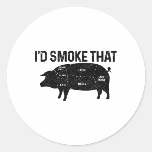 Koch Metzger Grillen, dass ich das Schwein Schwein Runder Aufkleber
