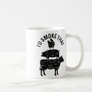 Koch Metzger Grillen ich rauchen, dass Schweinefle Kaffeetasse