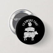 Koch Metzger Grillen Id rauchen, dass Schweineflei Button (Vorne & Hinten)