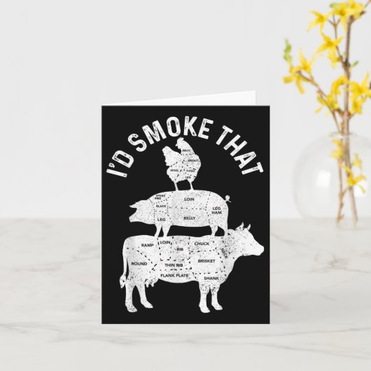 Koch Metzger Grillen Id rauchen, dass Schweineflei Karte (Gelbe Blume)