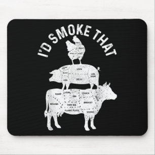 Koch Metzger Grillen Id rauchen, dass Schweineflei Mousepad
