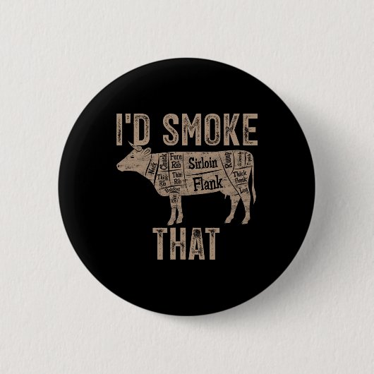 Koch Metzger Kochen Bbq Ich Würde Diese Kuh Rindfl Button (Vorderseite)