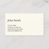 Koch Minimalistisch Handwriting Script Elegant Visitenkarte (Rückseite)