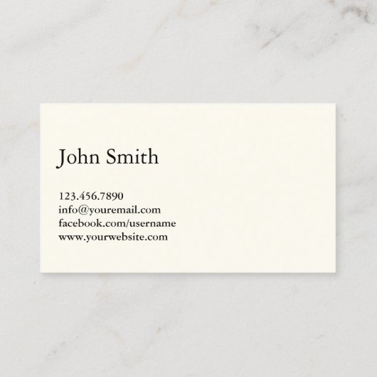 Koch Minimalistisch Handwriting Script Elegant Visitenkarte (Rückseite)