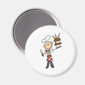 Koch mit BIrthday Cake Magneten Magnet (Vorderseite/Rückseite)