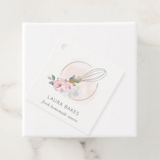 Koch mit blütenfarbenem Holzblasenblau Geschenkanhänger (Beispiel)