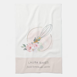 Koch mit blütenfarbenem Holzblasenblau Geschirrtuch