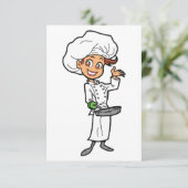 Koch mit Bratpfanne Einladung (Stehend Vorderseite)