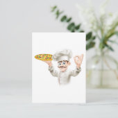 Koch mit einer köstlichen Pizza Postkarte (Stehend Vorderseite)