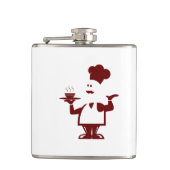 Koch mit einer Schüssel Suppe Flachmann (Vorderseite)