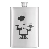 Koch mit einer Schüssel Suppe Flachmann (Vorderseite)