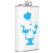 Koch mit einer Schüssel Suppe Flachmann (Rechts)