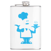 Koch mit einer Schüssel Suppe Flachmann (Vorderseite)