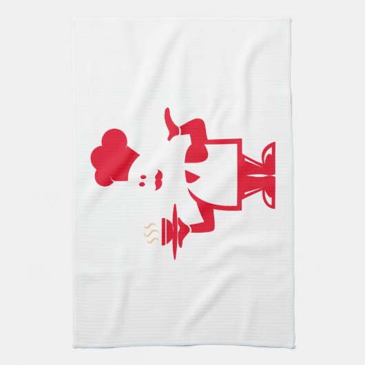 Koch mit einer Schüssel Suppe Geschirrtuch (Vertikal)