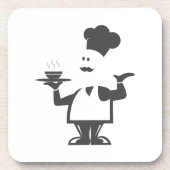 Koch mit einer Schüssel Suppe Getränkeuntersetzer (Vorderseite)