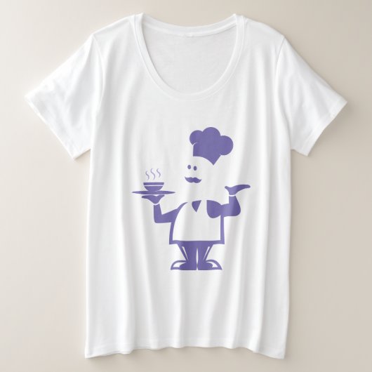 Koch mit einer Schüssel Suppe Große Größe T-Shirt (Design vorne)