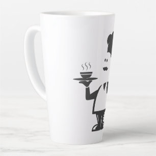 Koch mit einer Schüssel Suppe Milchtasse