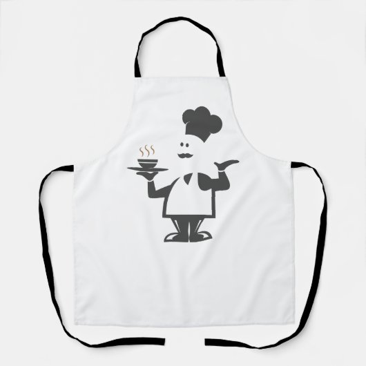 Koch mit einer Schüssel Suppe Schürze (Vorderseite)
