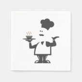 Koch mit einer Schüssel Suppe Serviette (Vorderseite)