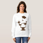 Koch mit einer Schüssel Suppe Sweatshirt (Vorne ganz)