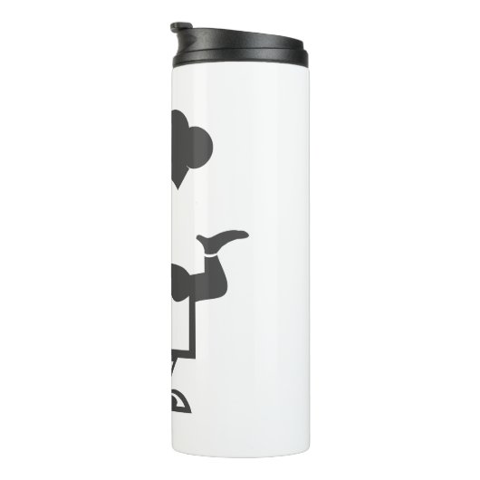 Koch mit einer Schüssel Suppe Thermosbecher (Nach rechts gedreht)