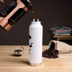 Koch mit einer Schüssel Suppe Trinkflasche