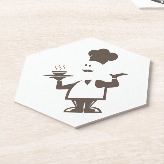 Koch mit einer Schüssel Suppe Untersetzer (angewinkelt)