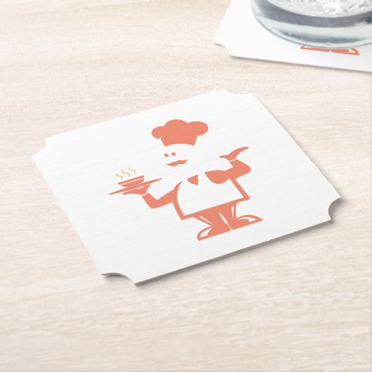 Koch mit einer Schüssel Suppe Untersetzer (angewinkelt)