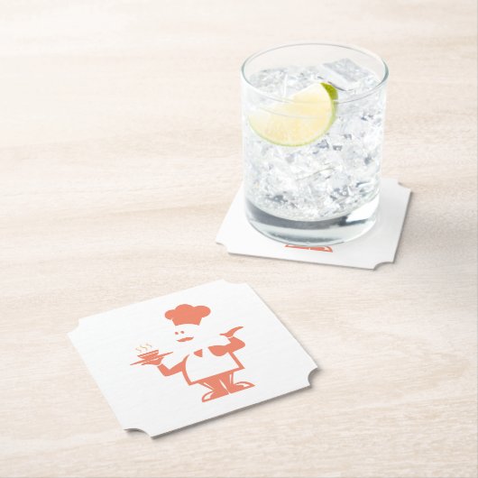 Koch mit einer Schüssel Suppe Untersetzer (Vor Ort)