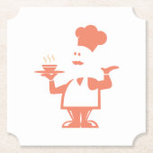 Koch mit einer Schüssel Suppe Untersetzer (Vorderseite)