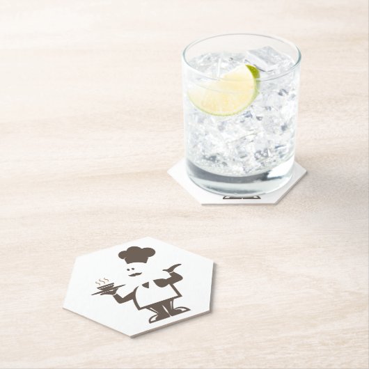 Koch mit einer Schüssel Suppe Untersetzer (Vor Ort)