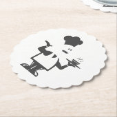 Koch mit einer Schüssel Suppe Untersetzer (angewinkelt)