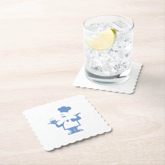 Koch mit einer Schüssel Suppe Untersetzer (Vor Ort)