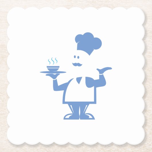 Koch mit einer Schüssel Suppe Untersetzer (Vorderseite)