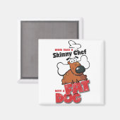 Koch mit Fett Hund - Magnet 2 (Vorderseite/Rückseite)