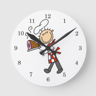 Koch mit gebackenem Schinken Runde Wanduhr