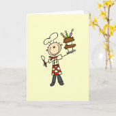 Koch mit Geburtstagskuchen Karte (Gelbe Blume)