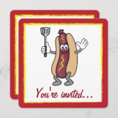 Koch mit Hot Dog Einladung (Vorne/Hinten)